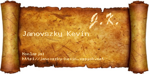 Janovszky Kevin névjegykártya